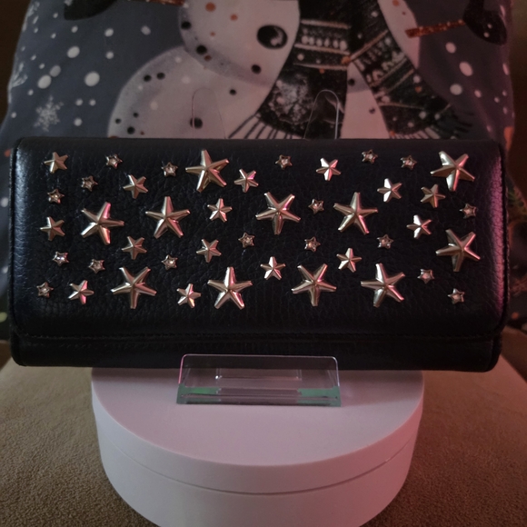 Jimmy Choo Navy Blue Star Studded Long Wallet - Picture 3 of 15